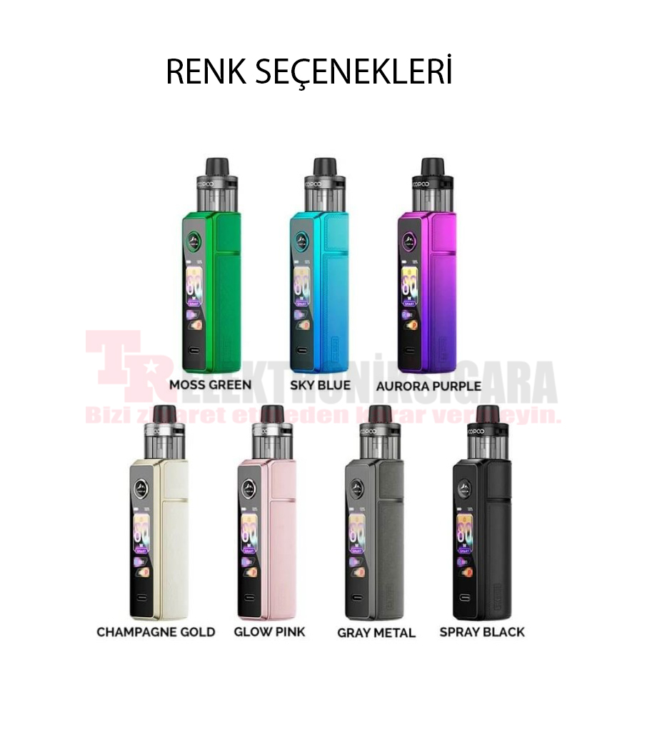 Voopoo Drag X3 80W pod mod renk seçenekleri