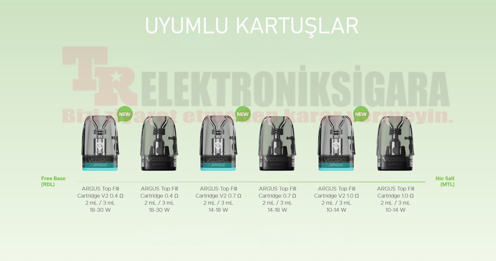 VOOPOO Argus G3 Mini uyumlu ARGUS kartuşlar