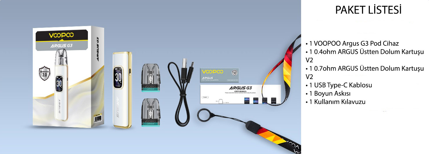 VOOPOO Argus G3 renk seçenekleri