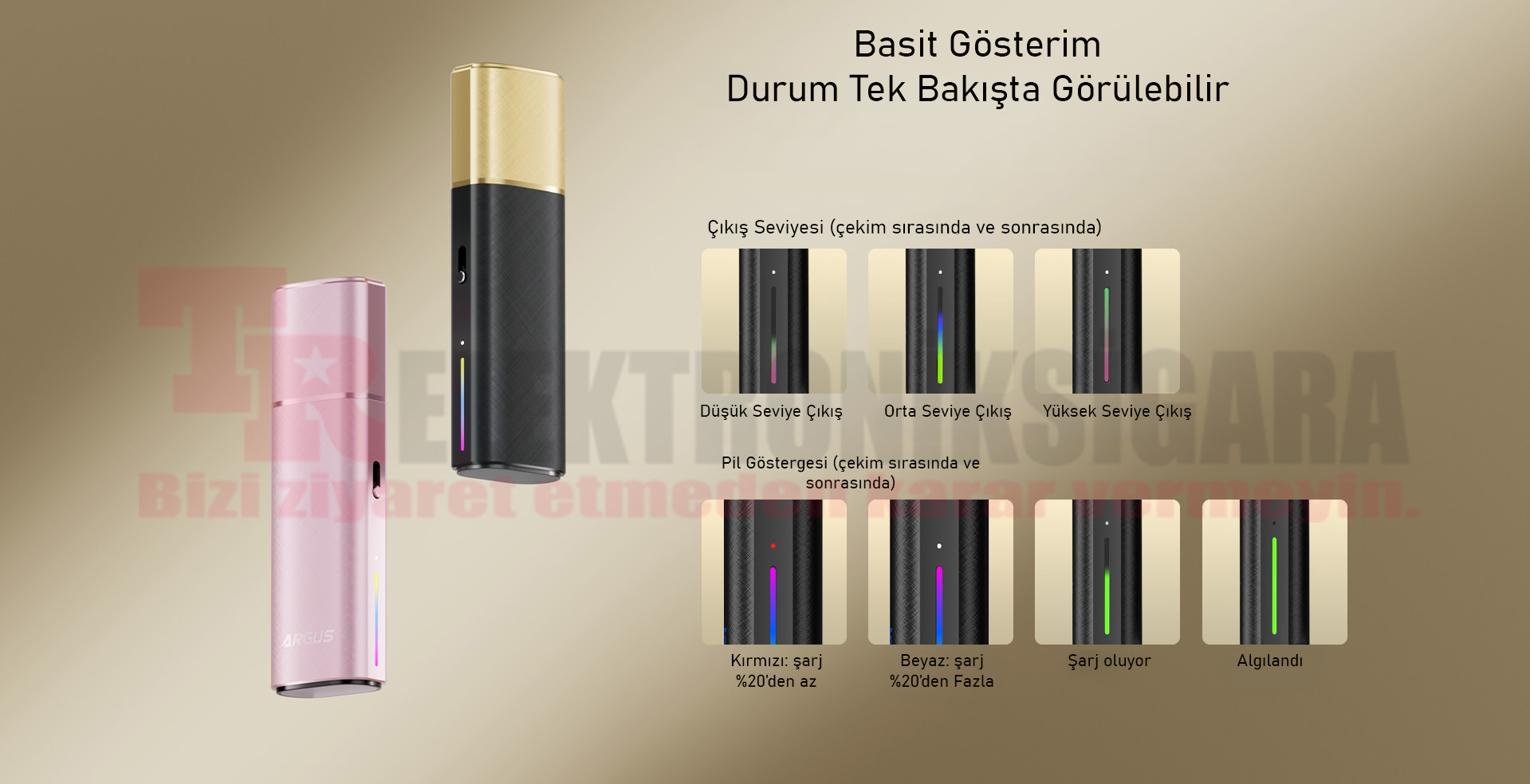VOOPOO Argus Klyc 1350mAh batarya ve 30W güç