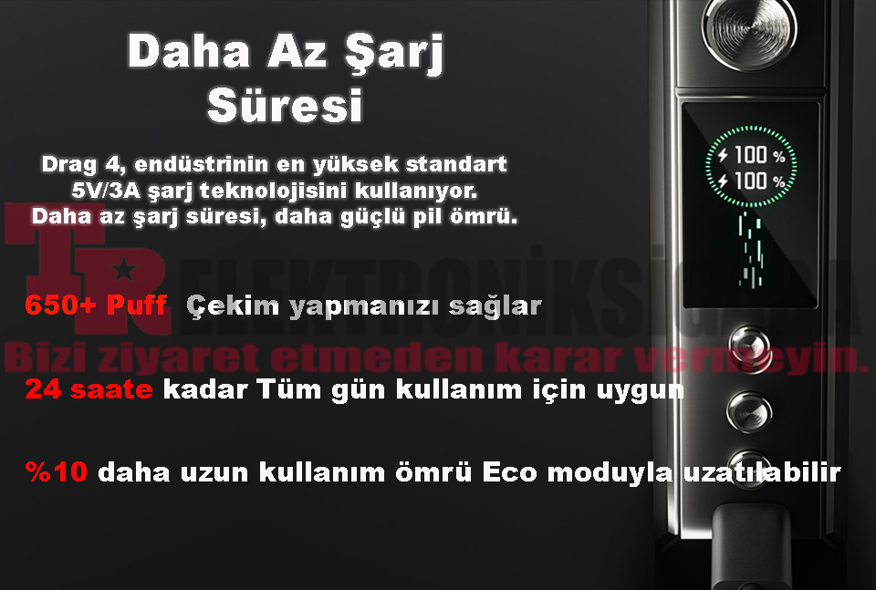 VOOPOO Drag 4 ECO modu ve pil kullanımı