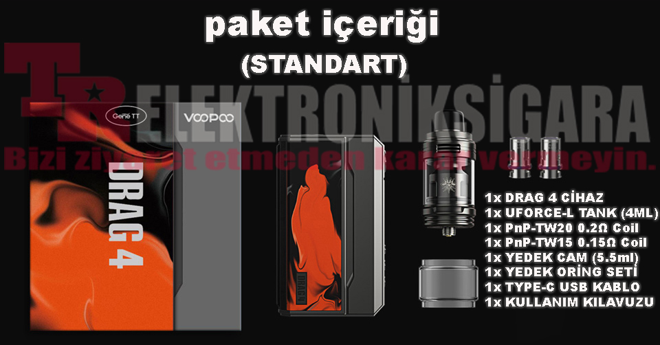 VOOPOO Drag 4 paket içeriği