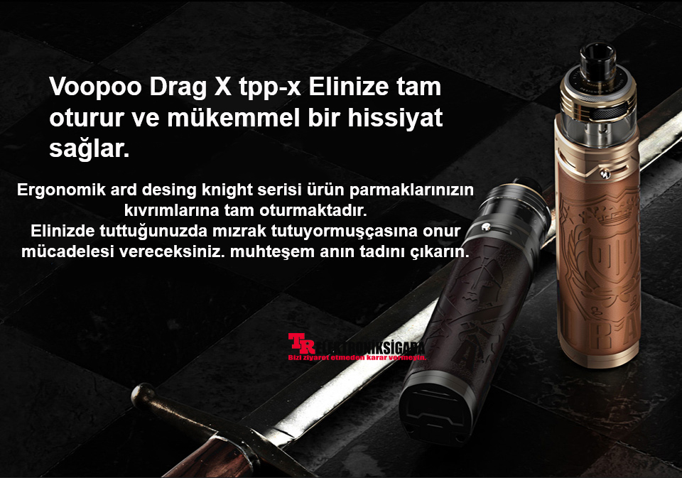 Voopoo Drag X PnP-X ergonomik deri gövde tasarımı