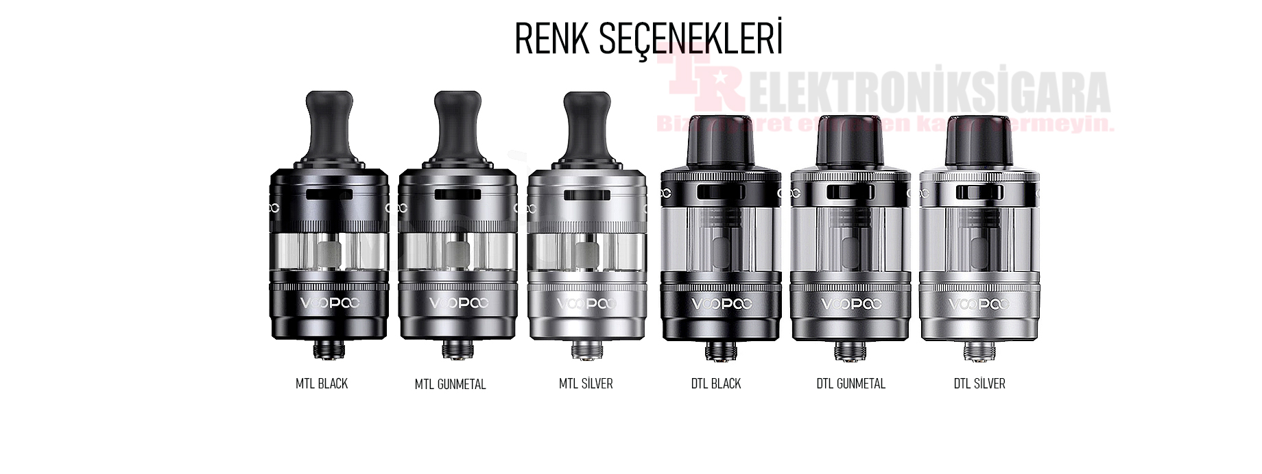 Voopoo PnP X Tank Atomizer renk seçenekleri