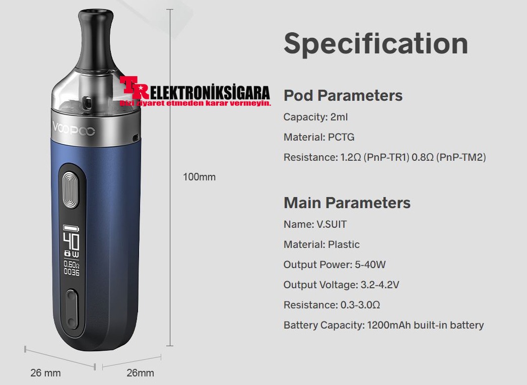Voopoo V.Suit MTL Pod Mod Elektronik Sigara 40W