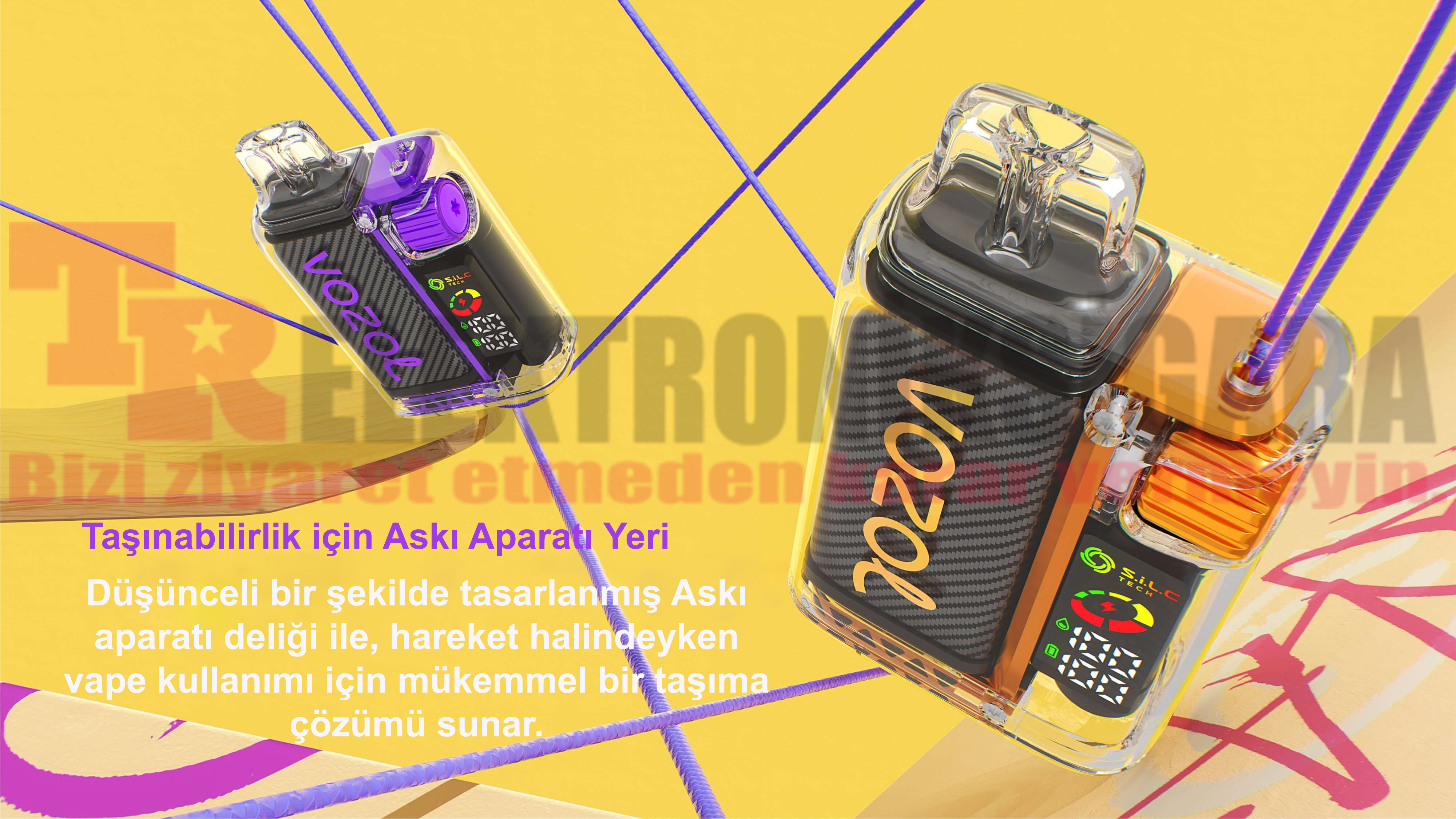 Vozol Vista 20000 Puff Bar %5 Nikotin Strawberry Raspberry Cherry