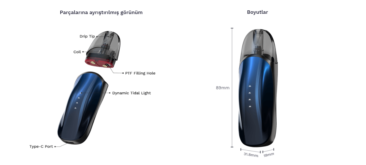 Vaporesso ZERO 2 ergonomik tasarım